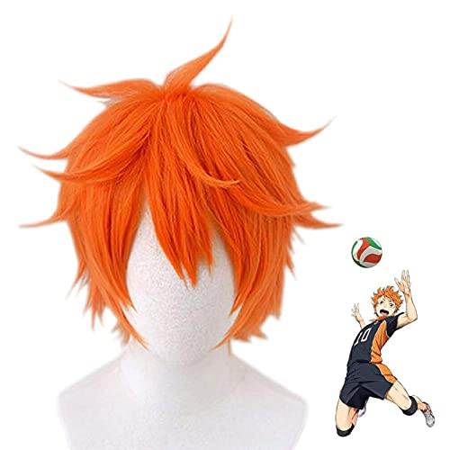 WHBHD Cosnoble Hinata Shoyo Perücke Anime Haikyuu Cosplay Kostüm Kurze orangefarbene Haare von SEIZIS