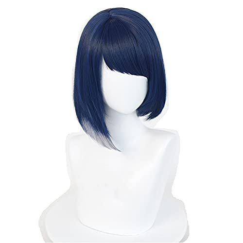 WHBHD Genshin Wirkung Kujou Sara Cosplay Perücke 35cm Kurze gerade Perücke Hitzebeständige synthetische Haare Spiel Anime Perücken + Perücke Kappe von SEIZIS