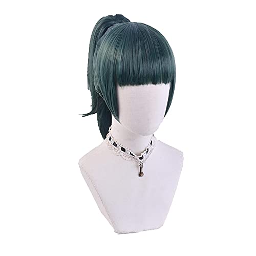 WHBHD Maki Zenin Cosplay Perücke Jujutsu Kaisen Dunkelgrün Pferdeschwanz Hitzebeständige Synthetische Haar Anime Cosplay Perücken + Perücke Kappe WHBHD Maki Zenin Cosplay Perücke Jujutsu Kaisen Dunkelgrün Pferdeschwanz Hitzebeständige Synthetische Haar Anime Cosplay Perücken + Perücke Kappe von SEIZIS