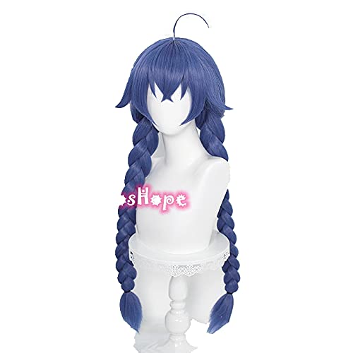WHBHD Roxy Migurdia Cosplay Arbeitslos Reinkarnation Mushoku Tenseei Cosplay 88cm Blaue Perücke Cosplay Anime Hitzebeständige synthetische Perücken von SEIZIS