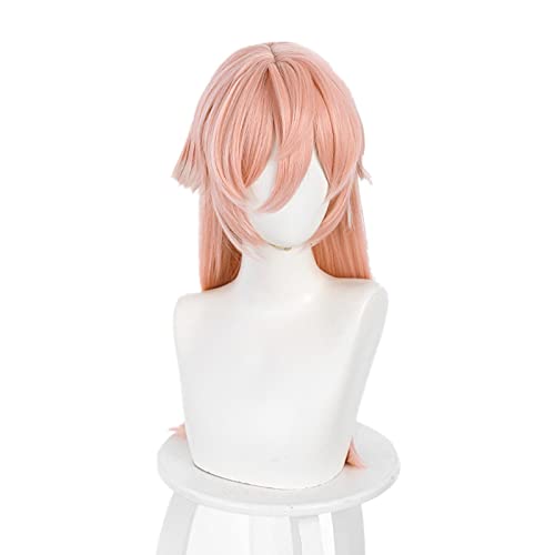 WHBHD Spiel Genshin Wirkung Yan Fei Cosplay Perücke Yanfei Gradient Rosa Weiß 60cm Lange Hitzebeständige Synthetische Haare Frauen Rollenspiel von SEIZIS