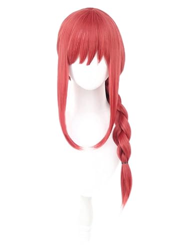 Wig Anime Cosplay Anime Chainsaw Man Makima Cosplay Perücke Lang Gerade Rotes Zopfhaar Hitzebeständige Synthetische Perücke for Halloween Party Karneval Nachtleben Konzerte Hochzeiten 70cm von SEIZIS