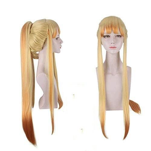 Wig Anime Cosplay Anime Demon Slayer Kimetsu Keine Yaiba Cosplay Perücke Frauen Cosplay Kostüm Agatsuma Zenitsu Lange synthetische Haare Perücken + Perücke Kappe Dämon Slayer Perücke Nr.626 (Color : von SEIZIS