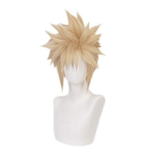 Wig Anime Cosplay Anime Final Fantasy VII Cloud Strife Kurze Perücke Cosplay Kostüm Hitzebeständiges Kunsthaar Männer Karneval Party Perücken von SEIZIS
