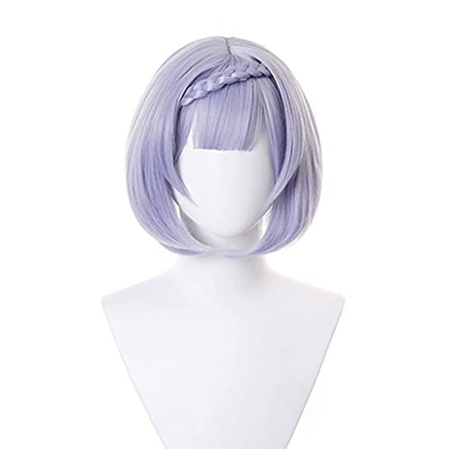 Wig Anime Cosplay Anime-Perücke Genshin Impact Cosplay Noelle-Perücke, lila Bob-Perücke, Kostüm-Halloween-Perücke, for Halloween, Kostümparty, Anime-Show, Cosplay-Event, Konzerte von SEIZIS
