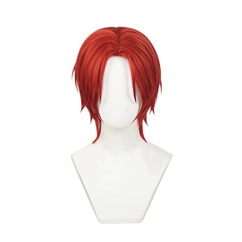 Wig Anime Cosplay Anime-Perücke One Piece Cosplay Shanks Perücke, kurze rote Perücke, Kostüm-Halloween-Perücke, for Halloween, Kostümparty, Anime-Show, Cosplay-Event, Konzerte von SEIZIS