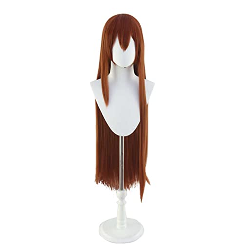 Wig Anime Cosplay Anime-Perücke Steins Gate Cosplay Makise Kurisu-Perücke, braune rote lange gerade Perücke, Kostüm-Halloween-Perücke, for Halloween, Kostümparty, Anime-Show, Cosplay-Event, Konzerte von SEIZIS