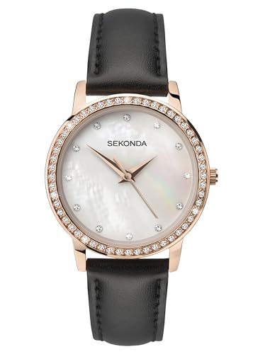 Sekonda 2515 Damen-Armbanduhr mit Lederband, Schwarz , Kleid Sekonda 2515 Damen-Armbanduhr mit Lederband, Schwarz , Kleid von SEKONDA