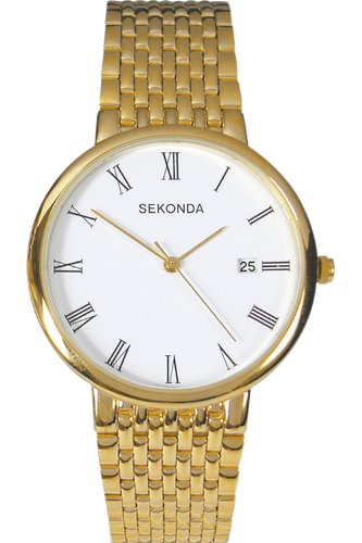 Sekonda 3683 – Armbanduhr Herren, Armband aus Edelstahl Farbe Gold von SEKONDA