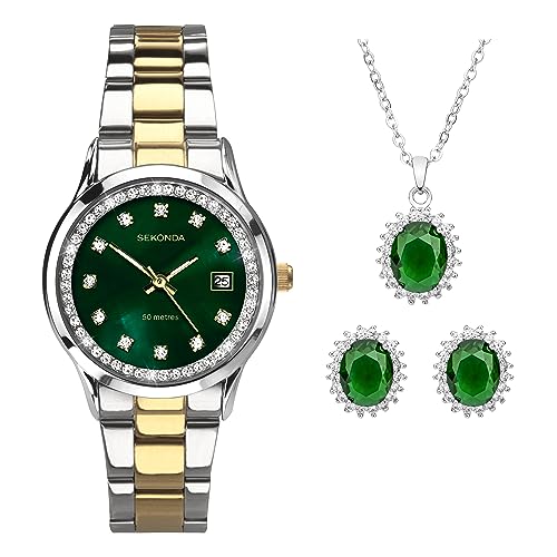 Sekonda Catherine 49038 Damen-Quarzuhr, 27 mm, Perlmutt mit Analog-Anzeige und zweifarbigem Edelstahlarmband von SEKONDA