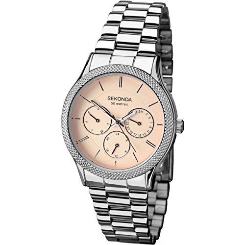 Sekonda Damen Analog Quarz Uhr mit Edelstahl Armband 2091.27 von SEKONDA