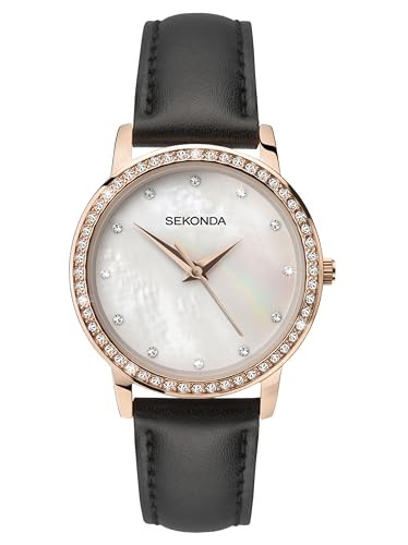 Sekonda Damen Lederband Uhr 2515, Schwarz , Kleid von SEKONDA