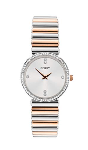 Sekonda Damen Quarzwerk Armbanduhr mit Silber analog Zifferblatt und Mehrfarbig Metall Armband 40045 von SEKONDA