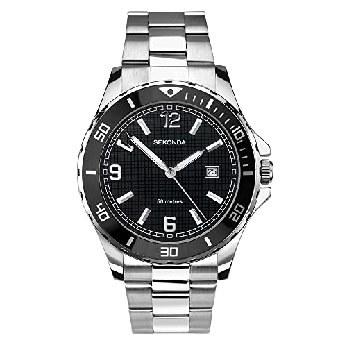 Sekonda Herren Analog Classic Quarzuhr mit Edelstahlarmband 1513.27 von SEKONDA