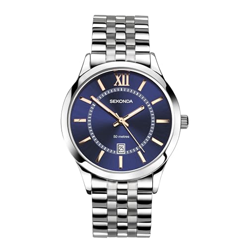 Sekonda Herren blau Zifferblatt Armband Armbanduhr von SEKONDA