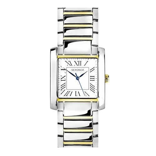 Sekonda Klassische Montreal Herren-Quarzuhr in Weiß mit Analog-Anzeige und Armband aus Legierung, Zweifarbig, Armband von SEKONDA
