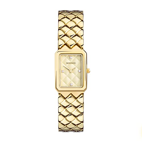 Sekonda Lunar Damen-Armbanduhr, 20 mm, Quarz, Analog-Anzeige, und Armband aus Legierung, gold von SEKONDA