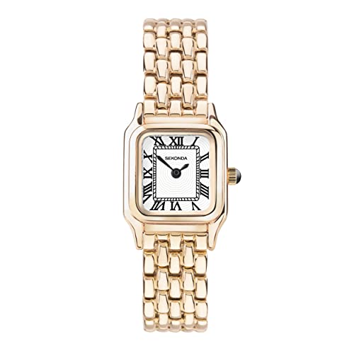 Sekonda Monica Damen-Armbanduhr, 20 mm, Quarz, analog, Armband aus Legierung, Weiß, rose gold, Armband von SEKONDA