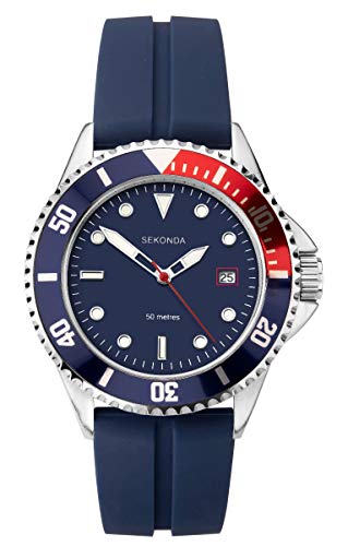 Sekonda Sportuhr für Herren, Blaues Zifferblatt, blaues Armband, Riemen von SEKONDA
