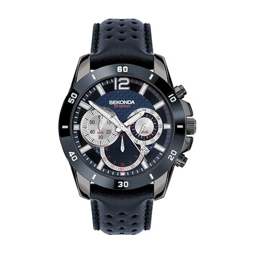 Sekonda Unisex-Erwachsene Analog Japanisches Quarzwerk Uhr mit Leder Armband 30192 von SEKONDA