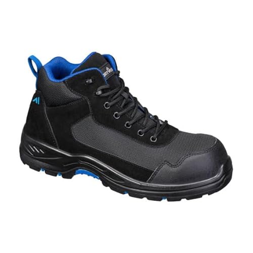 Sekureco Mid Composite Textile Suede Mid S3L HRO SR FO FC22 Stiefel, Schwarz/Blau, 38 EU von SEKURECO