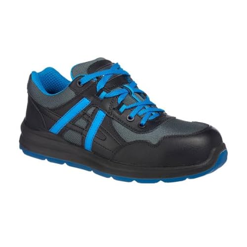 Sekureco Sportschuh mit Obermaterial aus Compositelite Mersey S1P FT60, Schwarz/Blau, 47 EU von SEKURECO