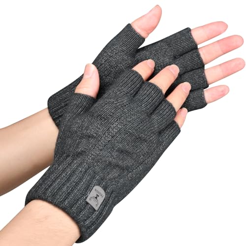 SELBATON Fingerlose Handschuhe für Herren Damen, Handschuhe ohne Finger Winter Warme Strickhandschuhe Arbeits Autofahren Radfahren Sport von SELBATON