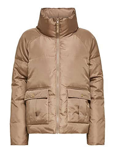 Damen SELECTED Winter Jacke | Warm Wattierter Parka SLFDASA Puffer Jacket | Hoher Dicker Kragen, Farben:Hellbraun, Größe:38 von SELECTED FEMME