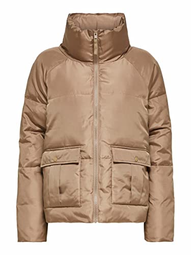 Damen SELECTED Winter Jacke | Warm Wattierter Parka SLFDASA Puffer Jacket | Hoher Dicker Kragen, Farben:Hellbraun, Größe:42 von SELECTED FEMME
