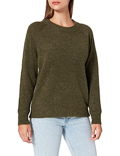 Damen Selected Rundhals Strickpullover Lockerer Feinstrick Wollpullover SLFLULU Sweater, Farben:Grün, Größe:XS von SELECTED FEMME