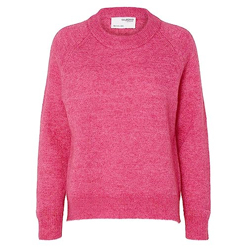 Damen Selected Rundhals Strickpullover Lockerer Feinstrick Wollpullover SLFLULU Sweater von SELECTED FEMME