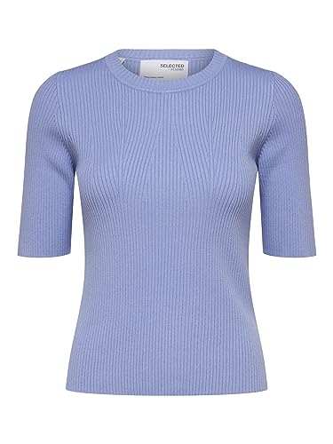 SELECTED FEMME A/S Damen Slfmala 2/4 Knit O-neck B Noos Pullover, Blue Heron, XS EU von SELECTED FEMME