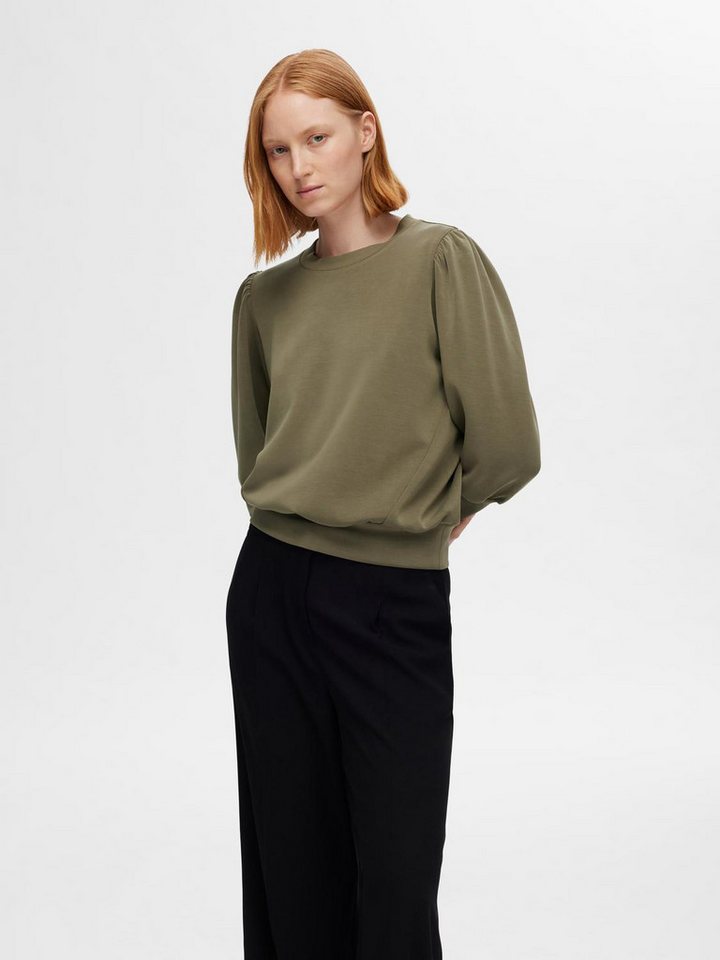 SELECTED FEMME Blusenshirt locker geschnitten Rundhalsausschnitt SLFTENNY 3/4 SWEAT TOP NOOS von SELECTED FEMME