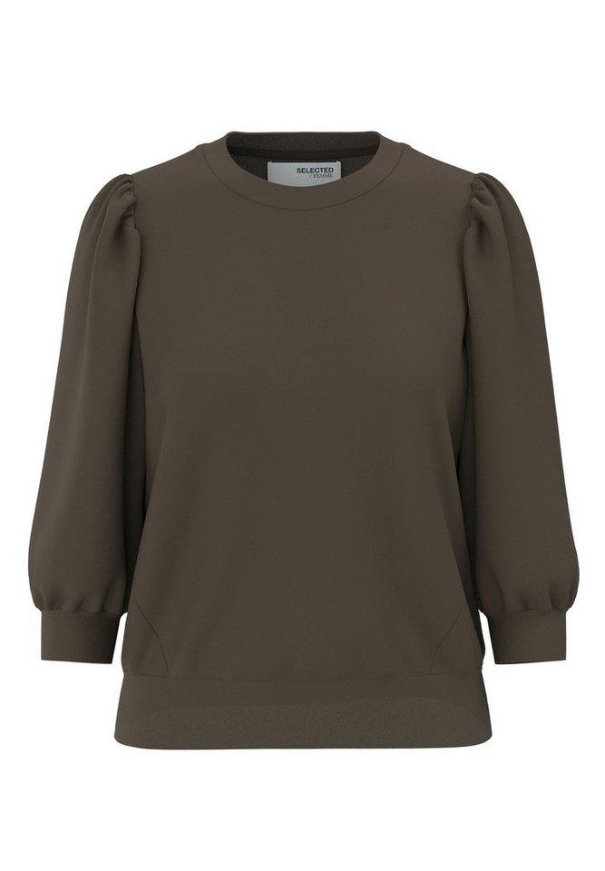 SELECTED FEMME Blusenshirt locker geschnitten Rundhalsausschnitt SLFTENNY 3/4 SWEAT TOP NOOS von SELECTED FEMME
