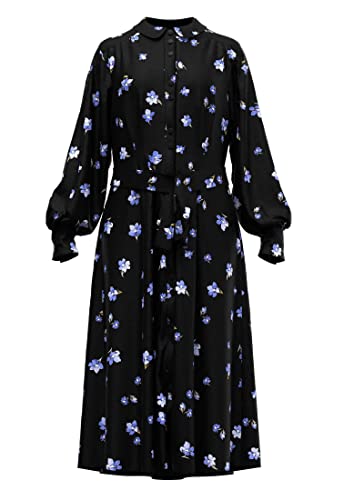 Selected Femme Damen Kleid SLFWALDA LS AOP MIDI Dress Blueblack (84) 36 von Selected Femme