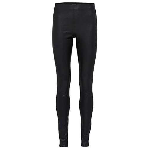 SELECTED FEMME Damen Sfsylvia Mw Stretch Læder Leggings Noos Hose, Schwarz, 40 EU von SELECTED FEMME