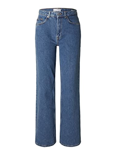 SELECTED FEMME Damen SLFALICE HW Wide Long MID BLU Jeans NOOS, Medium Blue Denim, 26W / 32L EU von SELECTED FEMME