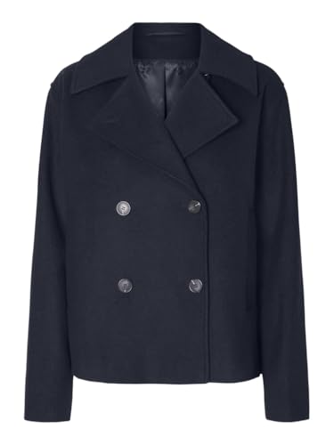 SELECTED FEMME Damen SLFALMA Short Wool Jacket NOOS Jacke, Dark Sapphire, 42 von SELECTED FEMME