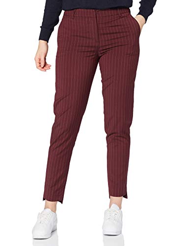 SELECTED FEMME Damen SLFAMILA MW Pant Deca Choco B Hose, Mehrfarbig (Decadent Chocolate Stripes: W/Pin Stripe), W29(Herstellergröße: 38) von SELECTED FEMME