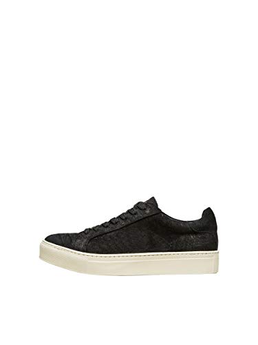 SELECTED FEMME Damen SLFDONNA New Croco Suede Trainer B Sneaker, Black, 36 EU von SELECTED FEMME