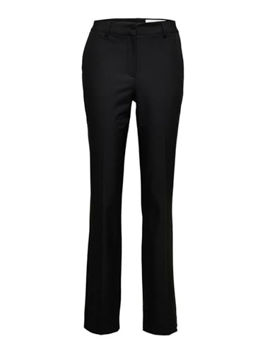 SELECTED FEMME Damen SLFELIANA MW Straight Pant B NOOS Hose, Black, 36/30 von SELECTED FEMME