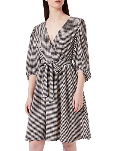 SELECTED FEMME Damen SLFIANA 3/4 Short Dress B NOOS Kleid, Black/Checks:Sandshell, L SELECTED FEMME Damen SLFIANA 3/4 Short Dress B NOOS Kleid, Black/Checks:Sandshell, L von SELECTED FEMME