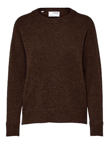 Damen Selected Rundhals Strickpullover Lockerer Feinstrick Wollpullover SLFLULU Sweater von SELECTED FEMME