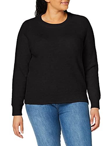 Damen Selected Rundhals Strickpullover | Lockerer Feinstrick Wollpullover | SLFLULU Sweater, Farben:Schwarz, Größe:L von SELECTED FEMME