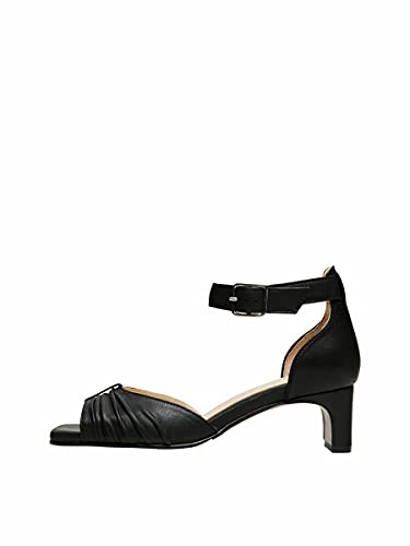 Selected femme Damen SLFMALLE HIGH Heel Leather B Sandale mit Absatz, Black, 36 EU von SELECTED FEMME