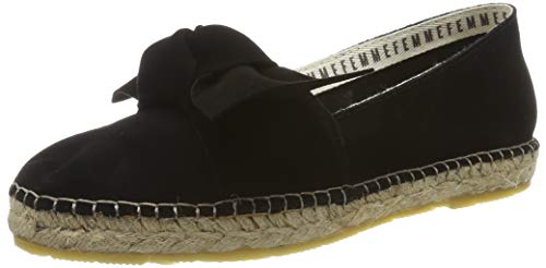 SELECTED FEMME Damen SLFMARIE Suede Bow B Espadrilles, Schwarz (Black Black) von SELECTED FEMME