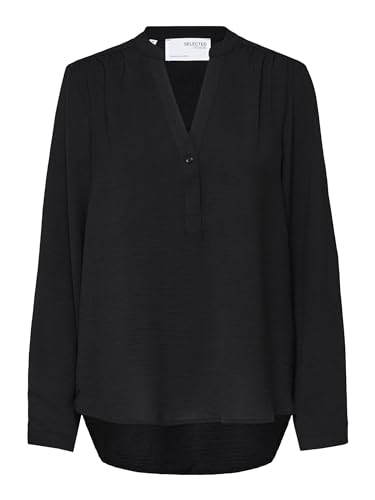 SELECTED FEMME Damen SLFMIVIA LS B NOOS Long Sleeve Top, Black, 38 von SELECTED FEMME