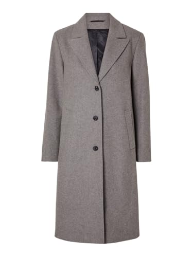 SELECTED FEMME Damen SLFNEW ALMA Wool Coat NOOS Mantel, Steel Gray/Detail:Melange, 36 von SELECTED FEMME