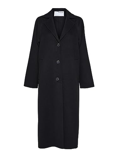 SELECTED FEMME Damen SLFNEW TAMA Handmade Wool Coat B NOOS Langmantel, Black, 42 von SELECTED FEMME