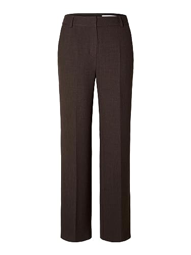 SELECTED FEMME Damen SLFRITA MW Wide Pant Mel NOOS Stoffhose, Java/Pattern:Melange, 36W x 30L von SELECTED FEMME